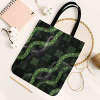 Hawaiian Quilt Tote Bag Pele Hair Hinahina Lei Black Version LT05 Black Strap One Size Black - Polynesian Pride