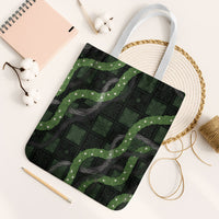 Hawaiian Quilt Tote Bag Pele Hair Hinahina Lei Black Version LT05 White Strap One Size Black - Polynesian Pride