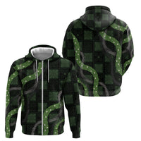 Hawaiian Quilt Zip Hoodie Pele Hair Hinahina Lei Black Version
