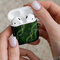 Hawaiian Quilt AirPods Case Pele Hair Hinahina Lei Green Version LT05 - Polynesian Pride