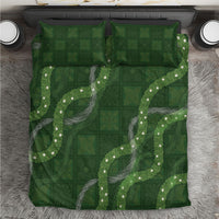 Hawaiian Quilt Bedding Set Pele Hair Hinahina Lei Green Version
