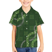 Hawaiian Quilt Family Matching Puletasi and Hawaiian Shirt Pele Hair Hinahina Lei Green Version LT05 Son's Shirt Green - Polynesian Pride