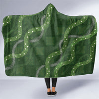 Hawaiian Quilt Hooded Blanket Pele Hair Hinahina Lei Green Version