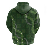 Hawaiian Quilt Hoodie Pele Hair Hinahina Lei Green Version