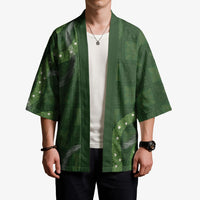 Hawaiian Quilt Kimono Pele Hair Hinahina Lei Green Version