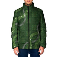Hawaiian Quilt Padded Jacket Pele Hair Hinahina Lei Green Version
