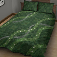 Hawaiian Quilt Quilt Bed Set Pele Hair Hinahina Lei Green Version LT05 - Polynesian Pride