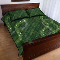 Hawaiian Quilt Quilt Bed Set Pele Hair Hinahina Lei Green Version LT05 - Polynesian Pride