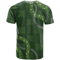 Hawaiian Quilt T Shirt Pele Hair Hinahina Lei Green Version
