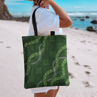 Hawaiian Quilt Tote Bag Pele Hair Hinahina Lei Green Version LT05 - Polynesian Pride