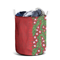 Tonga Language Week Laundry Basket Heilala Floral Red