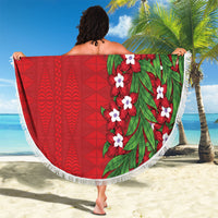 Tonga Language Week Beach Blanket Heilala Floral Red