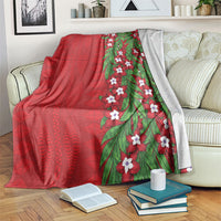 Tonga Language Week Blanket Heilala Floral Red