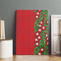 Tonga Language Week Canvas Wall Art Heilala Floral Red