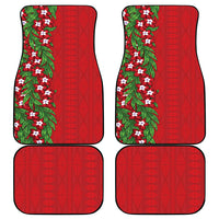 Tonga Language Week Car Mats Heilala Floral Red