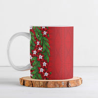 Tonga Language Week Ceramic Mug Heilala Floral Red