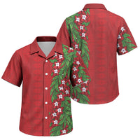 Tonga Language Week Family Matching Summer Maxi Dress and Hawaiian Shirt Heilala Floral Red