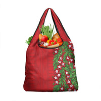 Tonga Language Week Grocery Bag Heilala Floral Red