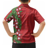 Tonga Language Week Kid Hawaiian Shirt Heilala Floral Red LT05 - Polynesian Pride