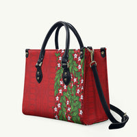 Tonga Language Week Leather Bag Heilala Floral Red