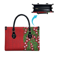 Tonga Language Week Leather Bag Heilala Floral Red