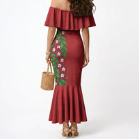 Tonga Language Week Mermaid Dress Heilala Floral Red