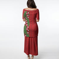 Tonga Language Week Puletasi Heilala Floral Red LT05 - Polynesian Pride