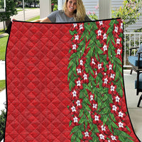 Tonga Language Week Quilt Heilala Floral Red