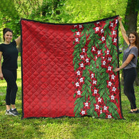 Tonga Language Week Quilt Heilala Floral Red