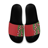 Tonga Language Week Slide Sandals Heilala Floral Red
