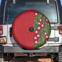 Tonga Language Week Spare Tire Cover Heilala Floral Red