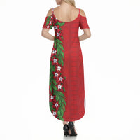 Tonga Language Week Summer Maxi Dress Heilala Floral Red LT05 - Polynesian Pride