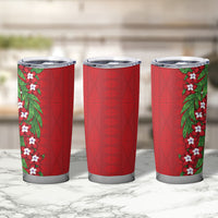 Tonga Language Week Tumbler Cup Heilala Floral Red
