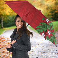 Tonga Language Week Umbrella Heilala Floral Red