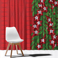 Tonga Language Week Window Curtain Heilala Floral Red
