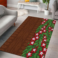 Tonga Language Week Area Rug Heilala Floral Brown