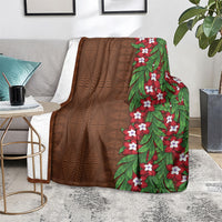 Tonga Language Week Blanket Heilala Floral Brown