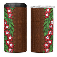 Tonga Language Week 4 in 1 Can Cooler Tumbler Heilala Floral Brown
