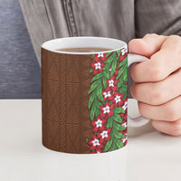 Tonga Language Week Ceramic Mug Heilala Floral Brown