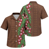 Tonga Language Week Family Matching Puletasi and Hawaiian Shirt Heilala Floral Brown LT05 Son's Shirt Brown - Polynesian Pride