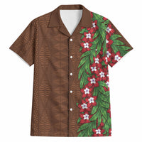 Tonga Language Week Hawaiian Shirt Heilala Floral Brown