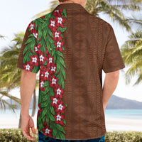 Tonga Language Week Hawaiian Shirt Heilala Floral Brown