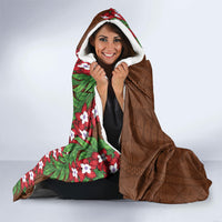Tonga Language Week Hooded Blanket Heilala Floral Brown