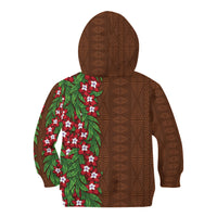Tonga Language Week Kid Hoodie Heilala Floral Brown