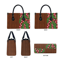Tonga Language Week Leather Bag Heilala Floral Brown