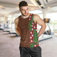 Tonga Language Week Men Tank Top Heilala Floral Brown
