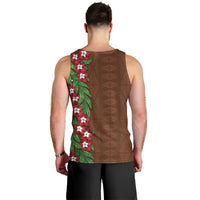 Tonga Language Week Men Tank Top Heilala Floral Brown