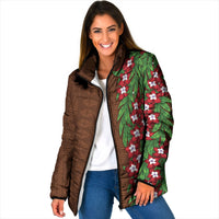 Tonga Language Week Padded Jacket Heilala Floral Brown