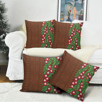 Tonga Language Week Pillow Cover Heilala Floral Brown