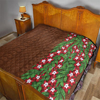 Tonga Language Week Quilt Heilala Floral Brown
